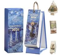 2026 Vintage European Style Oil Painting Flip Calendar, Elegant Desk Flip Calendar With Butterfly Pendant,Elegance Art Oil Wall Calendar 12 Month Planner, For Women Man (Style 4)