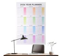 2026 Wall Calendar - 2026 Yearly Wall Calendar | 12-Month Large Planner, Hangable Monthly Calendars For School Dormitory Bedroom Study Classroom Office Studio Workshop