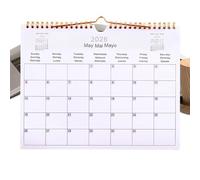 2026 Wall Calendar - Multilingual Monthly Planner, Coil Bound Organizer, Calendar Decorative with Wall Mount Feature, Family School Office Supplies with Clear Layout, Yearly Scheduler for Living Room