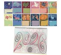 2026 Wall Calendar, New Year Wall Cartoon Calendar, Aesthetic Pattern Planner, Stylish Home and Office Decor, Functional Schedule Organizer for Bedroom Living Room Dorm School Nursery Shop