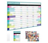 2026 Wall Planner - Yearly Monthly Calendar Poster, 365 Days Organizer for Events and Appointments | Home Office Decor, Classroom Schedule Board, Family Planning Chart, Dorm Organization, Teacher