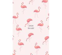 2026 Week to View Diary, Flamingo Pattern Design: Stylish Planner for Home and Office Use