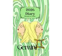 2026 Week to View Diary - Gemini: Colourful Star Sign Design. 5.5"x8.5" Size. Ideal for Personal, Business, or Student Use