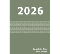 2026 Week to View Diary: Large Print (Geometric Sage Hardcover) - 8.25" x 11" | Week to View | Simple layout. Large Print. Easy to use for visually impaired