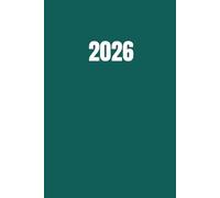 2026: Weekly Diary A5 Year Planner: Jan 26 - Dec 26 with Moon Phases, UK & US Holidays, Notes Calendars | Sea Green Dark Teal Emerald
