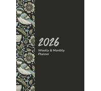 2026 Weekly Monthly Planner: 1 year January through December - Start with Monday - Bird Vintage Balck Hardcover