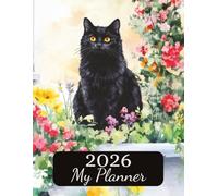 2026 Weekly Monthly Planner | Cottagecore Black Cat Softcover Edition: Time Management With Separate Page For Every Month & Week | 135 Pages | Large ... Lovers Or Family For Birthday Or Christmas