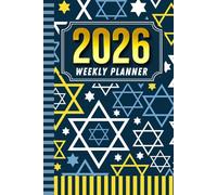 2026 Weekly Planner: Hardcover / 6x9 Dated Diary With To Do List - Habit Tracker - Notes Section / Agenda Gift / Blue Gold Jewish Star Art Pattern Cover