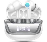 2026 Wireless Earbuds Bluetooth 5.3 Headphones Noise Cancelling with 4 ENC Mics, 50H HiFi Stereo Wireless Headphones, Bluetooth Ear Buds with Dual LED Display, IP7 Waterproof Earphones Wireless