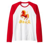 2026 Year of The Fire Horse Chinese Zodiac Lunar New Year Maglia con Maniche Raglan