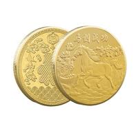 2026 Year Of The Horse, Commemorative Coin, Traditional Gold Charm, Chinese New Year Decor with Intricate Design Collectible, Ornament for Car Bag Home School Office Cafe Bookshelf Bedside