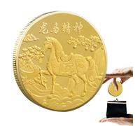 2026 Year Of The Horse, Commemorative Coin, Traditional Gold Charm, Chinese New Year Decor with Intricate Design Collectible, Ornament for Car Bag Home School Office Cafe Bookshelf Bedside
