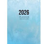 2026 Yearly, Monthly & Weekly Planner, Blue: Large 8.5 x 11", Minimalist, Professional, Clean & Elegant Organization with Budget, Notes, Contacts, Password Pages & Inspirational Bible Verse