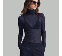 2026SS Stile di Stoccolma, Maglia a collo alto da donna, Elegante top autunno/inverno, Camicia a maniche lunghe in rete, Top basic casual moderno da donna per ufficio, Stile casual elegante da donna,