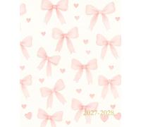 2027-2028: Monthly Planner Coquette Hearts and Bows ~ Cute Aesthetic Calendar for Women, 24 Months 2027 - 2028 Large 8 x 10, 2 Year 27, 28 Agenda Book with To Do Lists, Contacts and Password Log