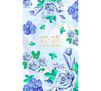 2027-2028 Monthly Planner: Pocket Size 2-Year Organizer | January to December Dated Agenda with Vintage Blue Rose Cover, Small Schedule Book and Federal Holidays for Purse or Bag