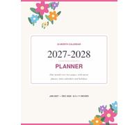 2027-2028 Planner: 24 Month Calendar with Moon Phases, Mini Calendars, US Holidays and Password Keeper - Floral