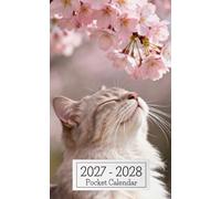2027-2028 Pocket Calendar: 2 year Pocket Planner From January 2027 to December 2028 with Holidays | Cute Floral Cats cover