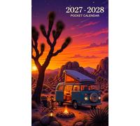 2027-2028 Pocket Calendar for Purse: 2 Year Small Size Monthly Planner from January 2027 to December 2028 | California Desert Design Cover
