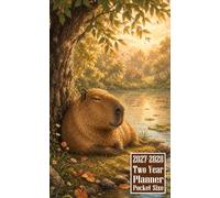 2027-2028 Two Year Planner Pocket Size: Capybara Animal Themed Cover 2 Page Spreads With Monthly Calendar Grids 24 Months Organizer Notes