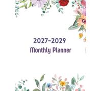 2027-2029 Monthly Planner: 100 Pages Floral Watercolor Design