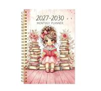 2027-2030 Monthly Planner - 4-Year Spiral Bound Agenda with Tabs | Reading Theme Cover Academic Journal with Monthly Tabs, Professional Schedule Notebook for Students, Teachers and Entrepreneu