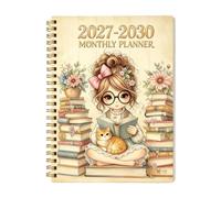 2027-2030 Monthly Planner - 4-Year Spiral Bound Agenda with Tabs | Reading Theme Cover Academic Journal with Monthly Tabs, Professional Schedule Notebook for Students, Teachers and Entrepreneu