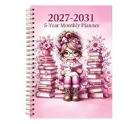 2027-2031 Monthly Planner - Spiral 5 Year Agenda with Reading Theme Cover | Reading Theme Cover Notebook for Teacher and Student, 5 Year Planner with Monthly Tabs Design, 60 Month Goal