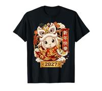 2027 Anno della Capra Felice Anno Nuovo Lion Dance Maglietta