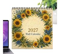 2027 Calendar Wall Jan - dec Decorative Sunflower Planner Schedule Decor | Office Monthly Organizer for Home Dorm School Classroom Farmhouse Living Room Study Work