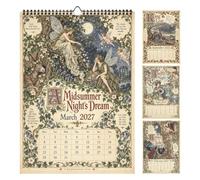 2027 Calendario Murale Annuale Layout Mensile Vintage Giornalieri Rigati | Grande Calendario Da Parete Annuale Teatrale Per Scuola Famiglia Aula Insegnante Ufficio Casa Scrivania Pianificazione