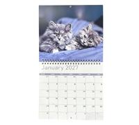2027 Cat Calendar - Paper Wall Planner | 12 Month Schedule Organizer | Funny Kitten Calendar - Spiral Hanging Planner | Monthly Scheduling Decor | For Home Office School Classroom Animal Lovers