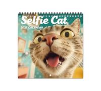 2027 Cat Selfie Calendar, Monthly Wall Art Gift for Cat Lovers | Cute Cat Designs for All 12 Months, Hangable Poster for Home, Office & Classroom Planning