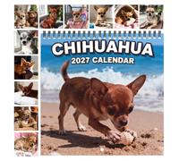 2027 Chihuahua Wall Calendar, 8x8 Mini 12 Month Dog Planner | Thick No Bleed Paper, Large Writing Blocks for Schedule Planning, Cute Pet Photo Decor for Home Office and Kitchen