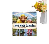 2027 Cow Calendar - 12-Month Wall Planner | Highland Cow Adventure Gift For