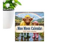 2027 Cow Calendar - Cow Prints Schedule Whole Year Wall Monthly Calendar