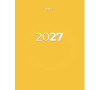 2027 Daily Planner Yellow - ABNotes One Page Per Day, Oversized 8.25 x 11: 412 Dated Pages, 25 Wide Lines Each, Weekends Included, Monthly Spreads and Extra Notes for Creatives and Freelancers