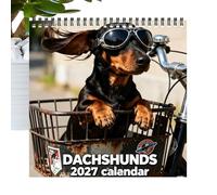 2027 Dog Wall Calendar - Paper Monthly Planner | Hangable Organise