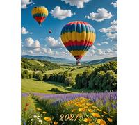 2027: Large Monthly Calendar Planner - Hot Air Balloons Scenery
