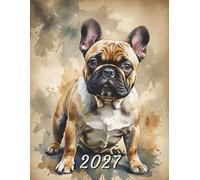 2027: Large Monthly Calendar Planner - Watercolor French Bulldog