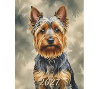 2027: Large Monthly Calendar Planner - Watercolor Silky Terrier Dog
