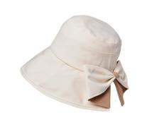 2027 New Bowknot Wide Brim Sun Protective Hat - Foldable, 360° Protection UV Protection Breathable Summer Travel Beach Hat (off White)