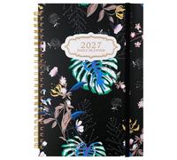 2027 Planner, Daily Planner Notebook with Twin-Wire Binding, 2027 Diary A5 Week to View(Tropical Flowers)