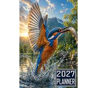 2027 Planner: Kingfisher Bird themed Cover Daily Weekly Dairy Vision Board & Mission Pages Contacts Password Log Planning Pages Note To Do
