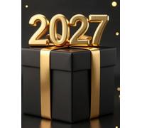 2027 Planner: Weekly and Monthly Calendar Organizer: Elegant Black and Gold Gift Box Design Agenda | 12-Month Daily Appointment Book, Goal Tracker and Academic Schedule Notebook for Women and Men