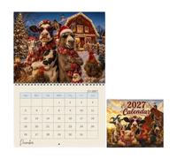 2027 Rooster Friends Monthly Charming Farmyard Wall Decor Paper Room Decor