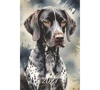 2027: Small Monthly Calendar Planner - Watercolor German Shorthaired Pointer Dog