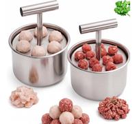 2027 Upgraded Stainless Steel Meatball Maker Spoon Tool, Non-Stick Meatball Scoop Ball Maker with Long Handle, Mess-Free Meatball Shaper Tool for Kitchen (6-Hole)