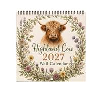 2027 Wall Calendar 12-Month Spiral Writing Decor Planner 8.27x8.27 Inch