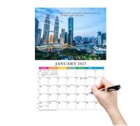 2027 Wall Calendar, A4 Spiral Planner, 13-Month Writing Organizer Decor | Monthly Schedule for Home Office Planning, Paper Pages | Spiral Binding, Writable Layout, Appointment Tracking Display